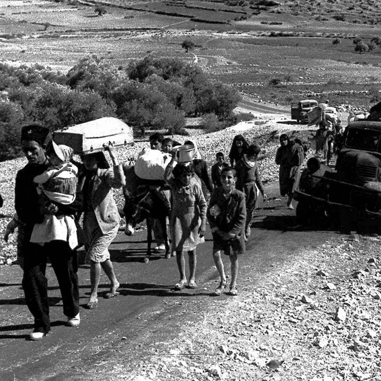 Palästinensische Araber auf der Flucht 1948