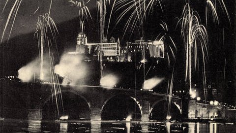 Heidelberg am Neckar Baden Württemberg, Schlossbeleuchtung, Feuerwerk 1935 (Foto: IMAGO, IMAGO / Arkivi)