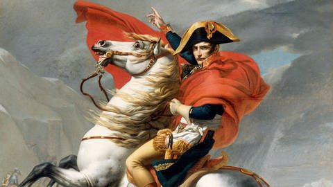 Jacques-Louis David: Napoleon, die Alpen überquerend (1800) (Foto: IMAGO, IMAGO / Heritage Images)