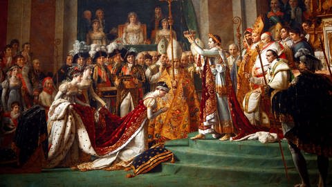Jacques-Louis David: Napoleon krönt Josephine de Beauharnais zur Kaiserin der Franzosen (1807) (Foto: IMAGO, IMAGO / United Archives International)