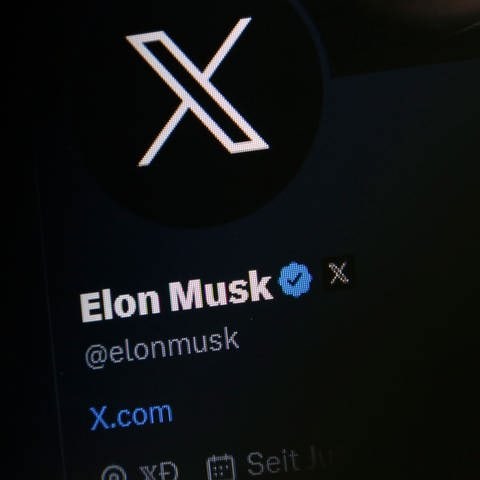 X Logo im Account von Elon Musk. Archivfoto