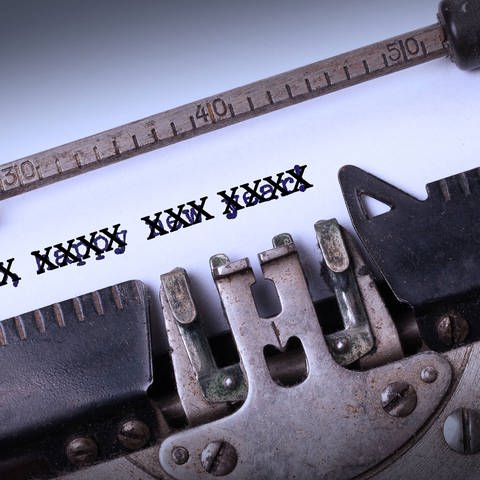 Vintage inscription made by old typewriter Symbolfoto