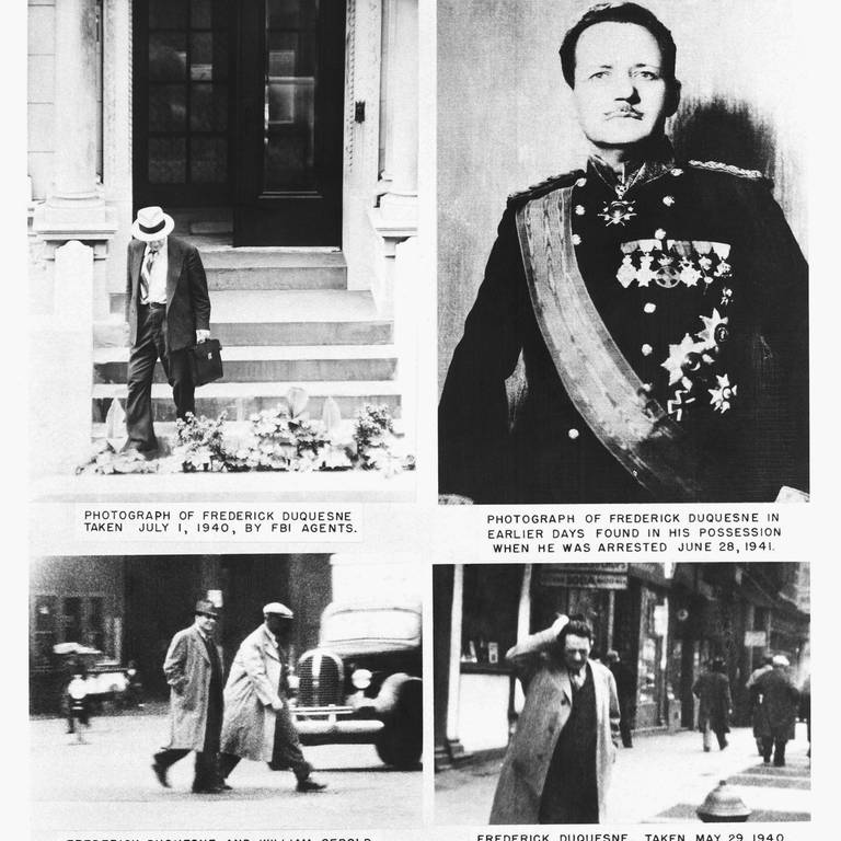 Bilder des ahnungslosen Nazi-Meisterspions Frederick Duquesne, der am 28. Juni 1941 verhaftet wurde