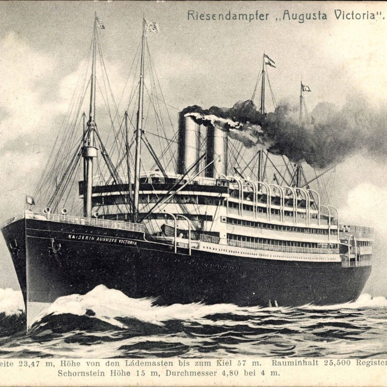 Riesendampfer Augusta Victoria, HAPAG, Bugansicht