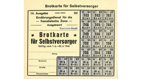 Brotkarte (Foto: Pressestelle, Stadtarchiv Konstanz)