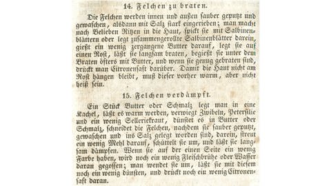 Felchenrezept aus dem Constanzer Kochbuch von 1845  (Foto: Pressestelle, Stadtarchiv Konstanz)
