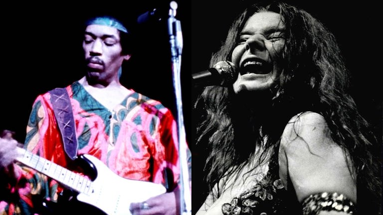 Große Karrieren: Jimi Hendrix (links) und Janis Joplin (Foto: dpa Bildfunk, Everett Collection; Thom Lukas)