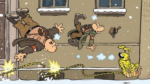 Zeichnungen aus „Das Humboldt-Tier – Ein Marsupilami-Abenteuer“ von Flix (Foto: Pressestelle, Carlsen Comics)