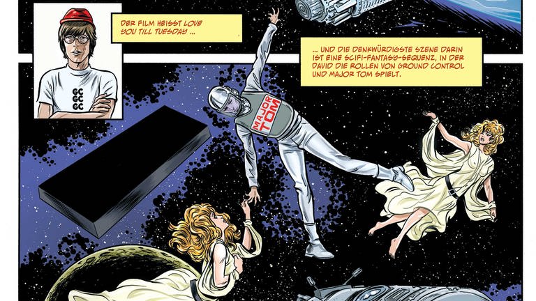 Seite 19 in der Comic-Biografie "Bowie – Sternenstaub, Strahlenkanonen und Tagträume" von Michael Allred, Steve Horton (Foto: Mike & Laura Allred/Steve Horton/Cross Cult 2020)