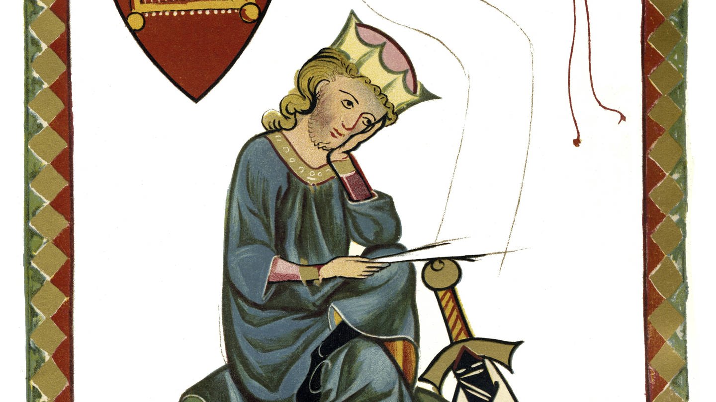 Historischer Stich, Portrait, Walther von der Vogelweide, 1170 - 1230, der bedeutendste deutschsprachige Lyriker des Mittelalters (Foto: IMAGO, imago images / imagebroker)