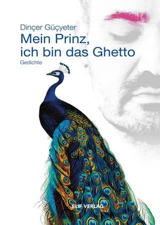 Dinçer Güçyeter und das Cover seines Gedichtbandes "Mein Prinz, ich bin das Ghetto" (Foto: Pressestelle, Yavuz Arslan/Elif Verlag)
