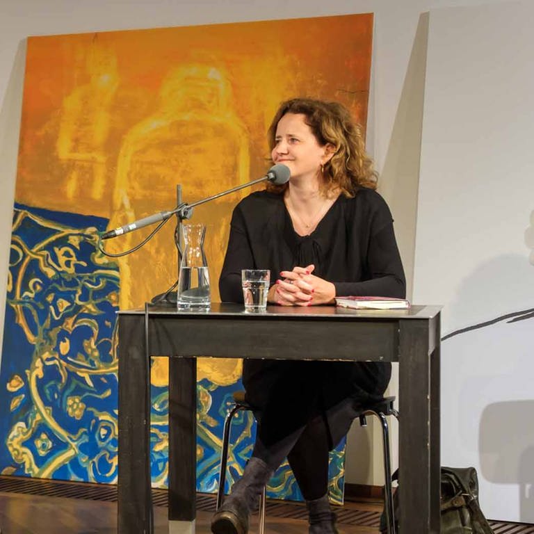 Katharina Borchardt im Gespräch mit Julia Schoch (Foto: Pressestelle, ©Sebastian Wenzel)