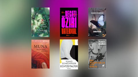 Deutscher Buchpreis 2023: Die Buchcover der sechs nominierten Buchtitel auf der Shortlist