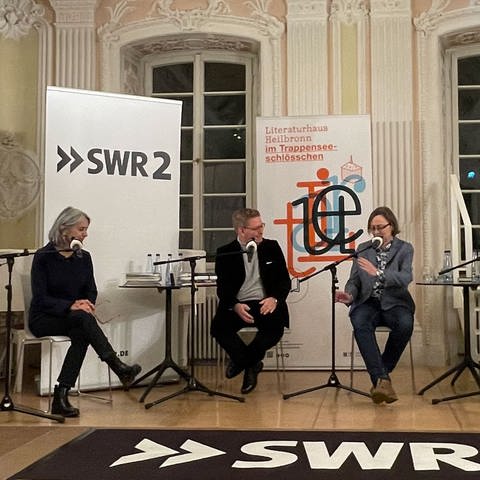Shirin Sojitrawalla, Carsten Otte, Daniela Strigl und Jan Wiele im SchießhausLiteraturhaus Heilbronn (Foto: Pressestelle, SWR)