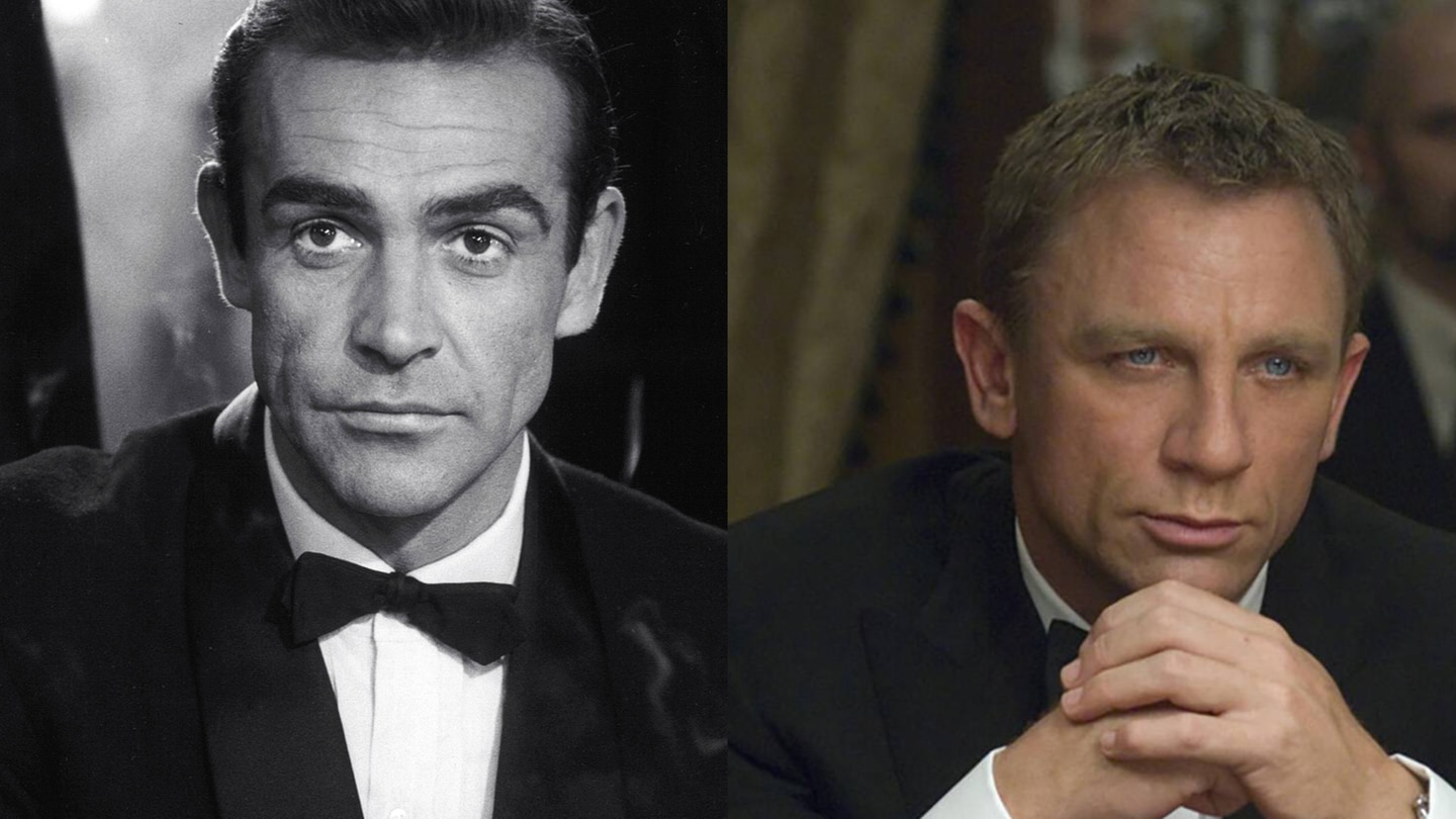 Sean Connery und Daniel Craig als James Bond an einem Spieltisch (Foto: IMAGO, Picturelux / United Archives)