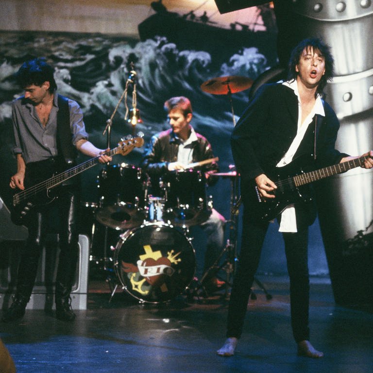 Rio Reiser und die Band „Ton Steine Scherben“ bei einem TV Auftritt im Jahre 1987 (Foto: picture-alliance / Reportdienste, Foto: Horst Galuschka)