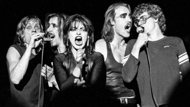 Manfred Praeker, Herwig Mitteregger, Nina Hagen, Bernhard Potschka, Reinhold Heil von der Nina Hagen Band (Foto: picture-alliance / Reportdienste, Geisler-Fotopress | Tschiponnique Skupin/Geisler-Fot)