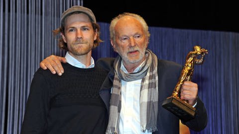 Schauspieler Michael Gwisdek mit seinem Sohn Robert anläßlich der Verleihung des Hessischen Film- und Kinopreises am Abend des 16.10.2015 in der Alten Oper Frankfurt