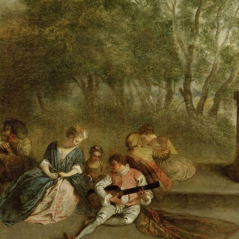 Antoine Watteau - Belustigung im Freien