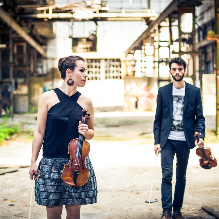 The Twiolins (Marie-Luise Dingler und Christoph Dingler, Violinen) (Foto: Pressestelle, Christoph Asmus)