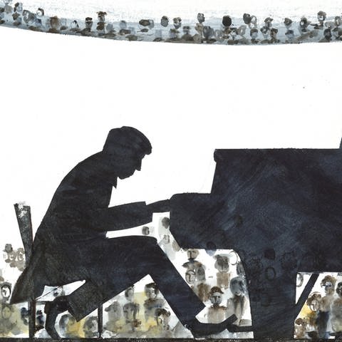 Illustration, Glenn Gould am Konzertflügel