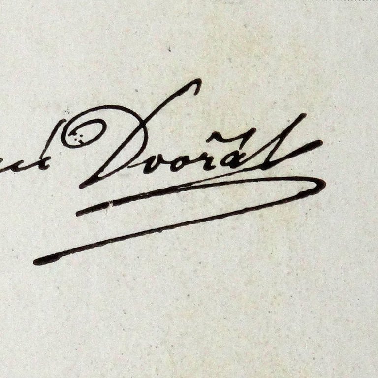 Unterschrift von Antonin Dvorak (Foto: IMAGO, IMAGO / United Archives International)