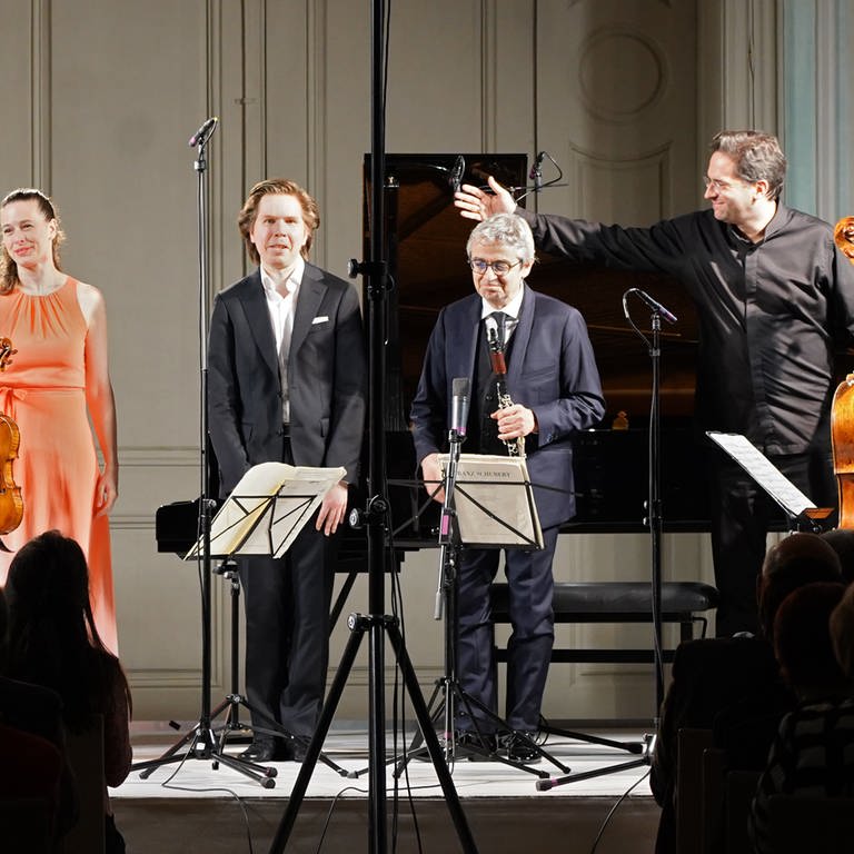 Esther Hoppe (Violine), Juho Pohjonen (Klavier), Pascal Moragués (Klarinette), Christian Poltéra (Cello) - Schwetzinger SWR Festspiele 2023 (Foto: SWR, Anna Jentzky)