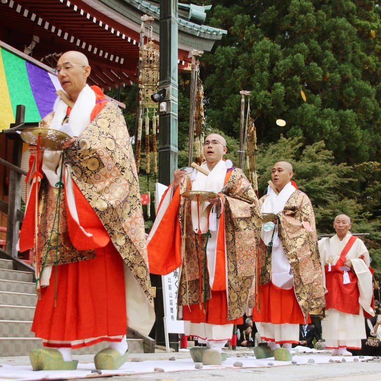 Buddhistische Priester am Hieizan Enryakuji in Otsu.