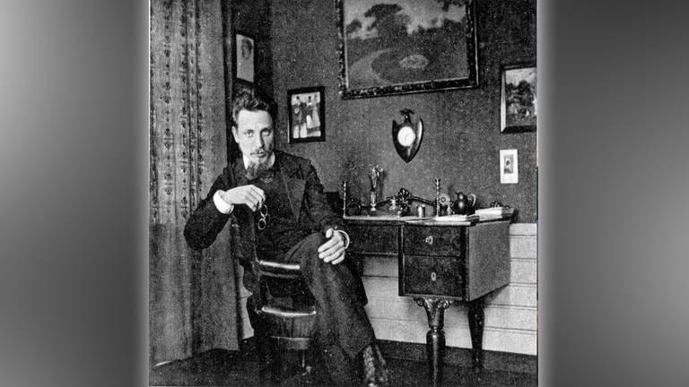 Rainer Maria Rilke 1902 in Westerweg am Schreibtisch