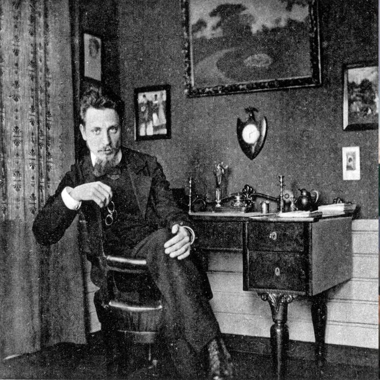 Rainer Maria Rilke 1902 in Westerweg am Schreibtisch