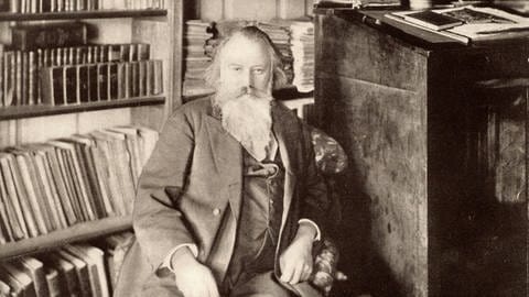 Johannes Brahms (1833-1897) in seiner Bibliothek (Foto: IMAGO, IMAGO / Photo12)