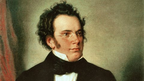 Der komponierende Franz Schubert auf einem Gemälde