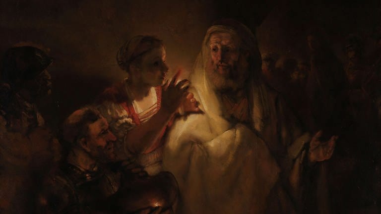Petrus verleugnet Jesus von Rembrandt