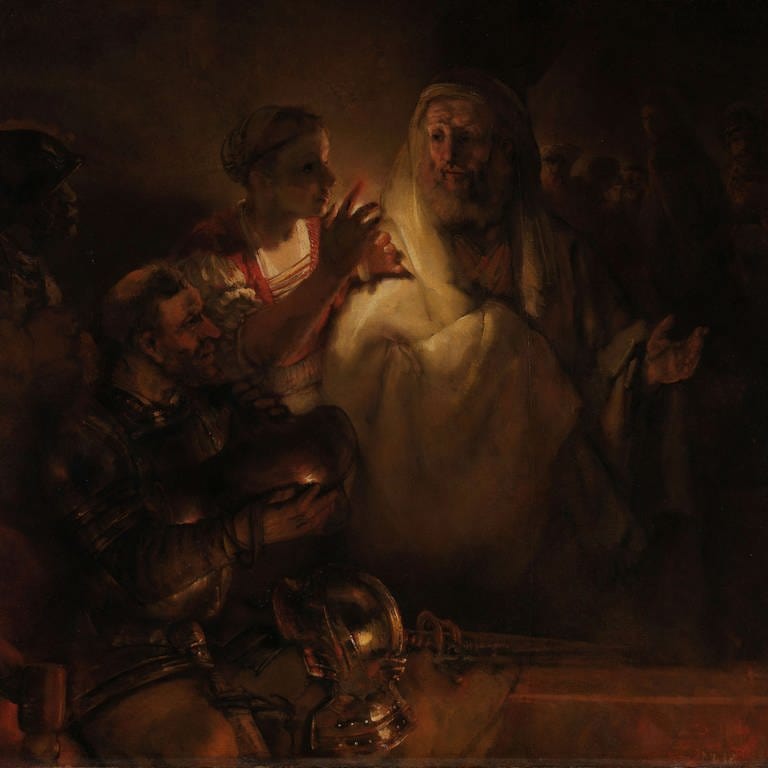 Petrus verleugnet Jesus von Rembrandt
