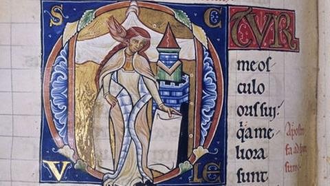 Französische Buchmalerei um 1145: Initiale "O" des Hohenliedes Salomonis aus der Bibel des Manerius (Foto: picture-alliance / dpa, picture-alliance / dpa - akg-images / Jean-Claude Varga)