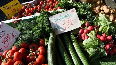 Gemüse auf Wochenmarkt (Foto: picture-alliance / Reportdienste, picture-alliance / Reportdienste -)