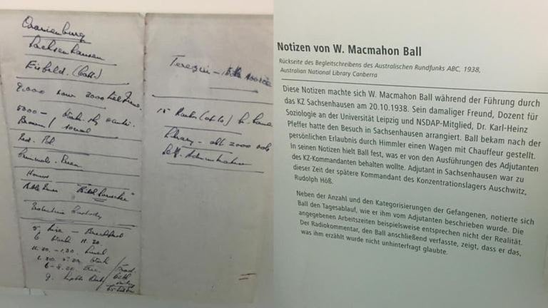 Notizen von William Macmahon Ball (Foto: SWR, SWR - Kilian Pfeffer)