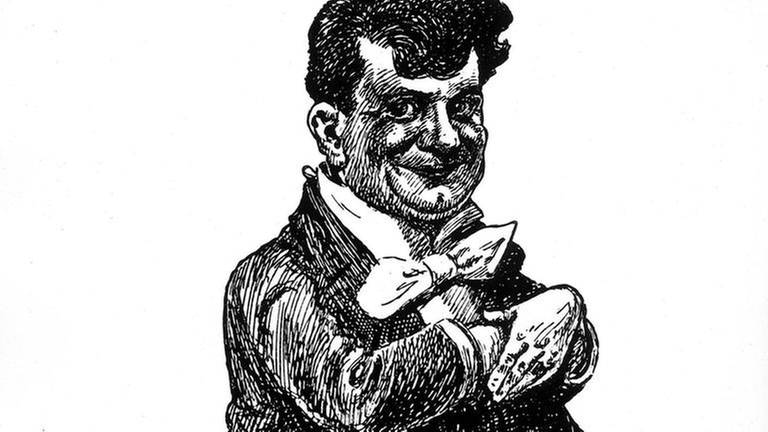 Der Humorist, Volkssänger und Vortragskünstler Otto Reutter (1870-1931) nach einer Karikatur von P. Richards (Foto: picture-alliance / dpa, picture-alliance / dpa - Röhnert)