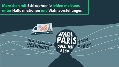 Menschen mit Schizophrenie leiden meistens unter Halluzinationen und Wahnvorstellungen