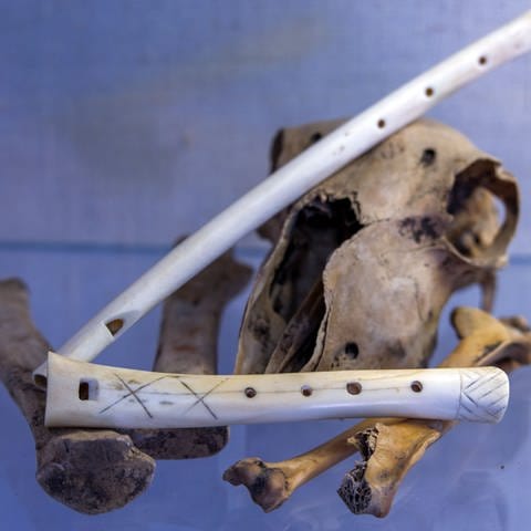 Nachgebaute Knochenflöten (Foto: dpa Bildfunk, picture alliance / dpa | Jens Büttner)