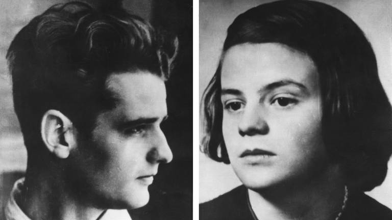 Die Geschister Hans und Sophie Scholl, Gründer und Mitglieder der Widerstandsgruppe "Weiße Rose" (undatierte Aufnahmen)