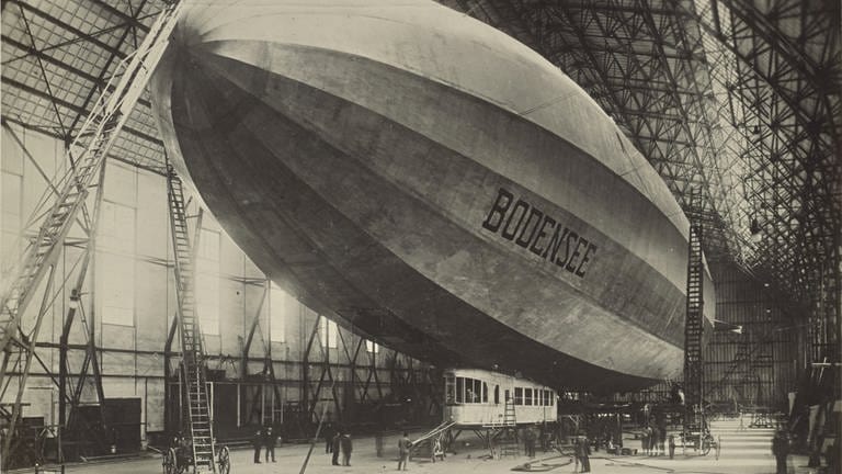 Das Luftschiff "Bodensee" um 1919 (Foto: IMAGO, IMAGO / Artokoloro)
