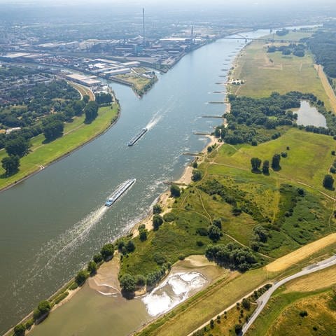 Luftbild: Rheinauen (Foto: IMAGO, IMAGO / Hans Blossey)