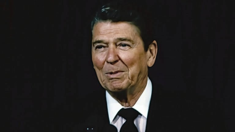 US-Präsident Ronald Reagan (1911 - 2004) 1986 in Washington