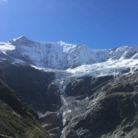 Der Untere Gletscher bei Grindelwald im Berner Oberland: Vor 150 Jahren reichte er bis zu der Stelle, wo das Foto geschossen wurde. (Foto: SWR, Gábor Paál)