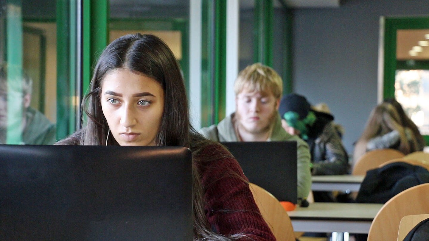 Eine Schülerin sitzt am Laptop (Foto: SWR, Model Foto: Colourbox.de -)
