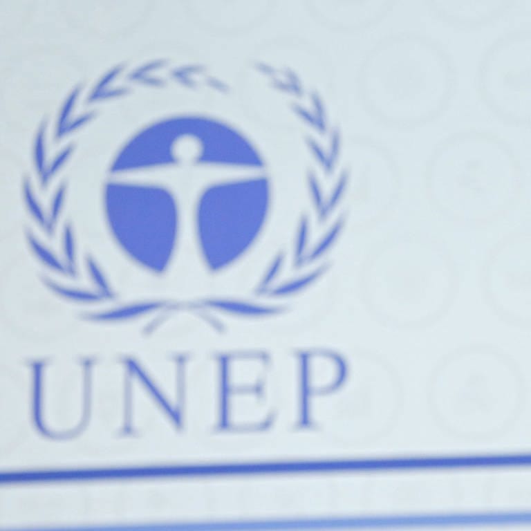 Ein UN-Sicherheitsbeauftragter steht Wache bei der offiziellen Eröffnung der zweiten United Nations Environment Assembly (UNEA-2), der Umweltversammlung der Vereinten Nationen, am Hauptsitz des Umweltprogramms der Vereinten Nationen (UNEP) in Nairobi  Kenia am 26. Mai 2016. UNEP bemüht sich seit der Gründung im Juni 1972 um bessere Luft, saubereres Wasser und weniger Schadstoffemissionen. 