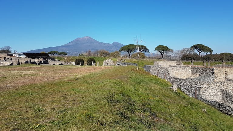 Der Ausbruch des Vesuv verschüttete 79 n. Chr. die gesamte antike Stadt Pompeji. Der Vulkan ist weiterhin aktiv, zuletzt brach er 1944 aus. (Foto: SWR, Michael Stang)