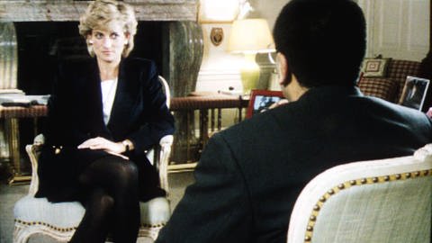 Diana beim BBC-Skandal-Interview mit Bashir. 