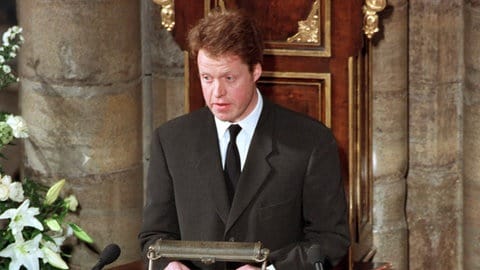 Charles Spencer, der Bruder von Diana bei ihrer Trauerfeier (Foto: picture-alliance / Reportdienste, picture-alliance/ dpa)